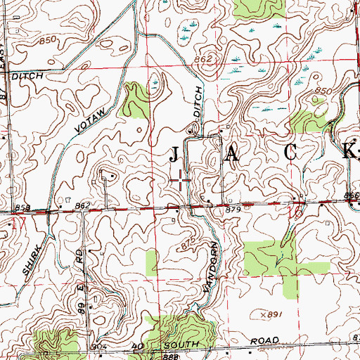 Topographic Map of Vandorn Ditch, IN