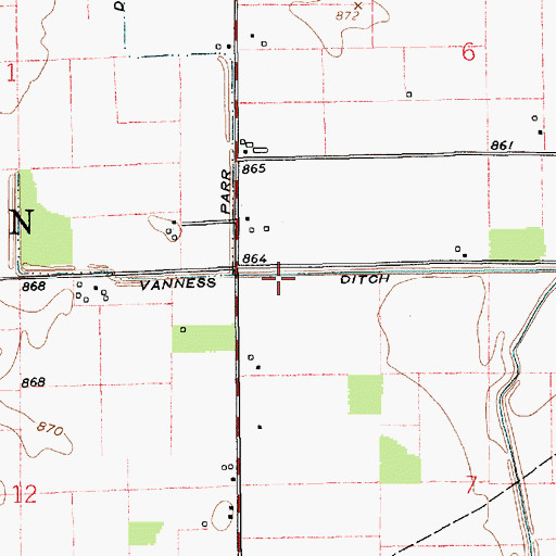 Topographic Map of Vanness Ditch, IN
