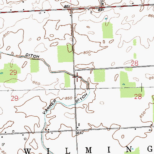 Topographic Map of Varner Ditch, IN