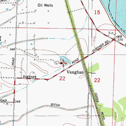 Topographic Map of Vaughan, IN
