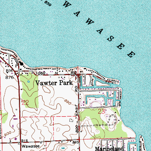 Topographic Map of Vawter Park, IN