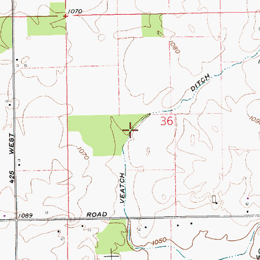 Topographic Map of Veatch Ditch, IN
