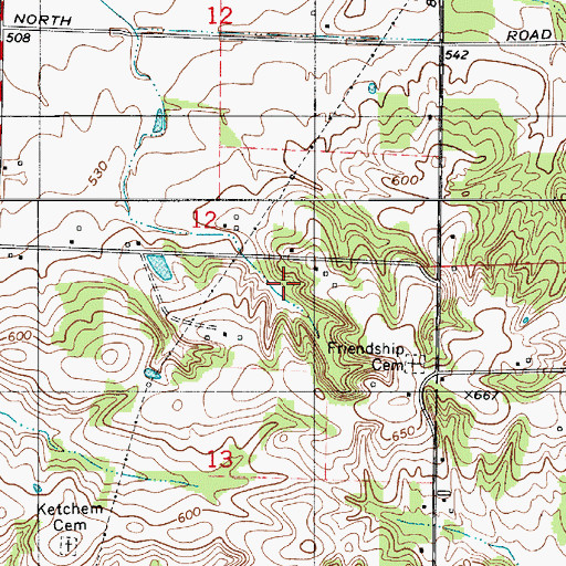 Topographic Map of Ventress Ditch, IN