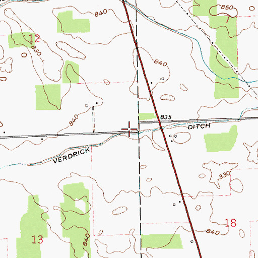 Topographic Map of Verdrick Ditch, IN