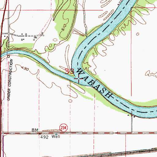 Topographic Map of Vermilion River, IN