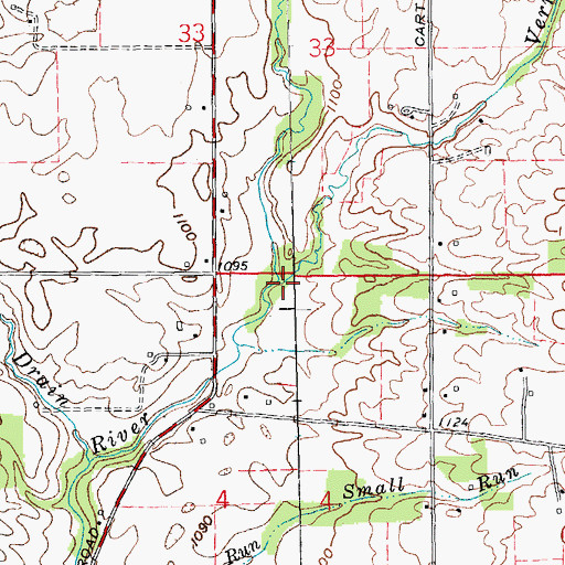 Topographic Map of Vernon Brook, IN