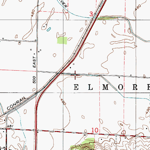 Topographic Map of Vertrees Ditch, IN