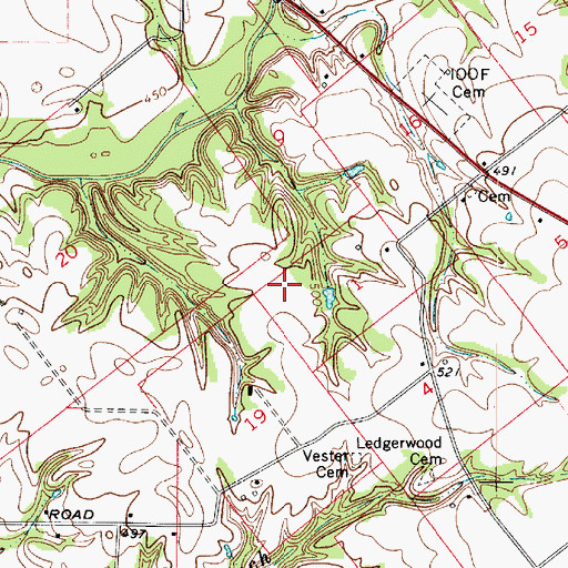 Topographic Map of Vester Cemetery, IN