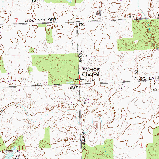 Topographic Map of Viberg Chapel, IN