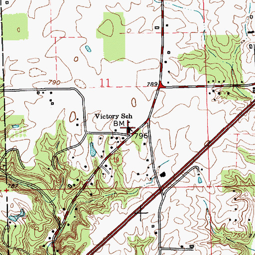 Topographic Map of Victory Elementary School, IN