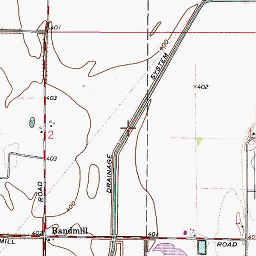 Topographic Map of Vieke Drainage System Ditch, IN