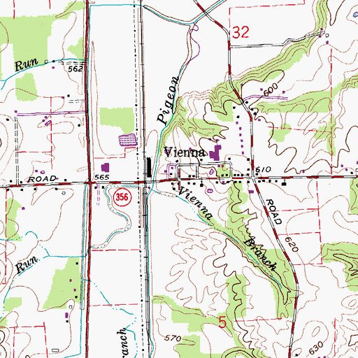 Topographic Map of Vienna, IN