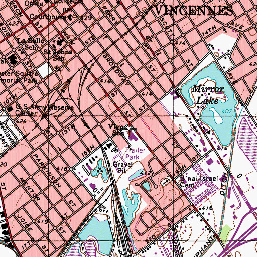 Topographic Map of Francis Vigo Elementary School, IN
