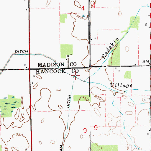 Topographic Map of Village Brook, IN