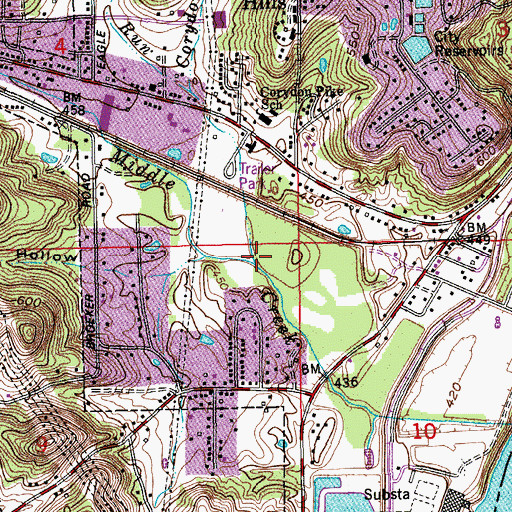 Topographic Map of Vincennes Run, IN