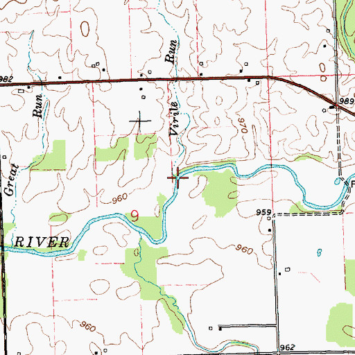 Topographic Map of Virile Run, IN