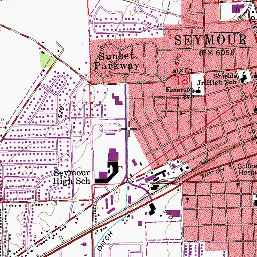 Topographic Map of Von Fange Ditch, IN