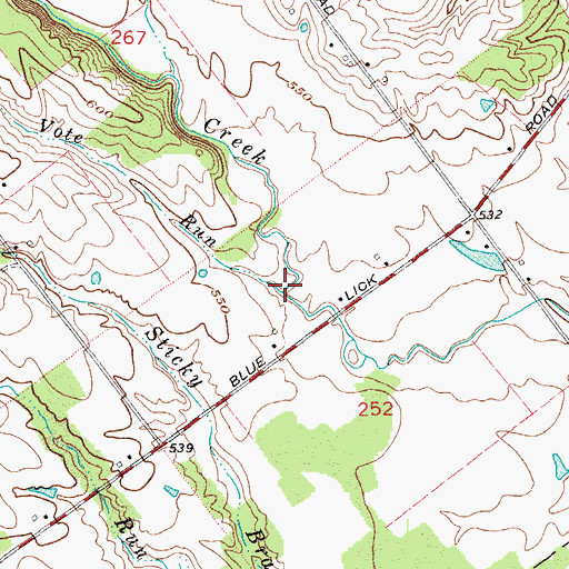 Topographic Map of Vote Run, IN