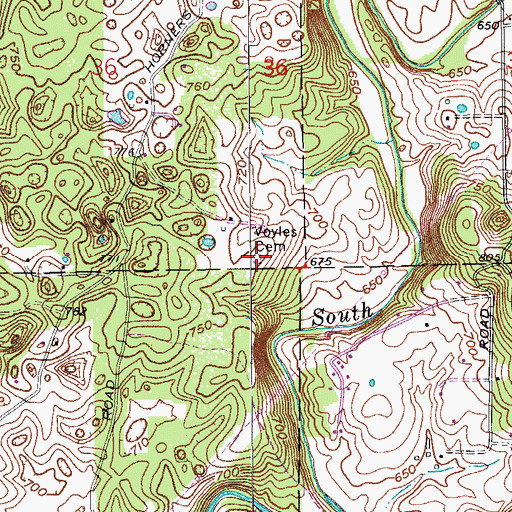 Topographic Map of Voyles Cemetery, IN
