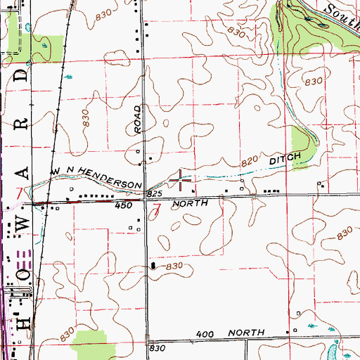 Topographic Map of W N Henderson Ditch, IN