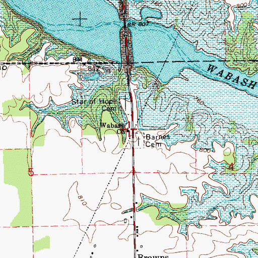 Topographic Map of Wabash Church, IN