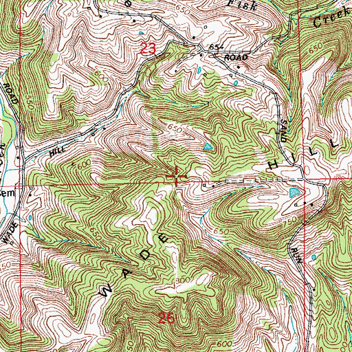 Topographic Map of Wade Hill, IN
