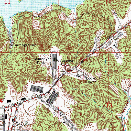 Topographic Map of Waggoner Cemetery, IN