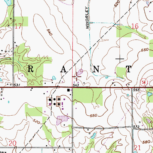 Topographic Map of Waggoner Cemetery, IN