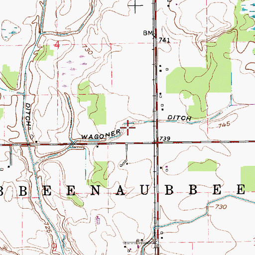 Topographic Map of Wagoner Ditch, IN