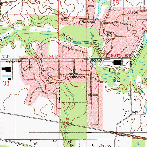 Topographic Map of Wake Robin Fields, IN