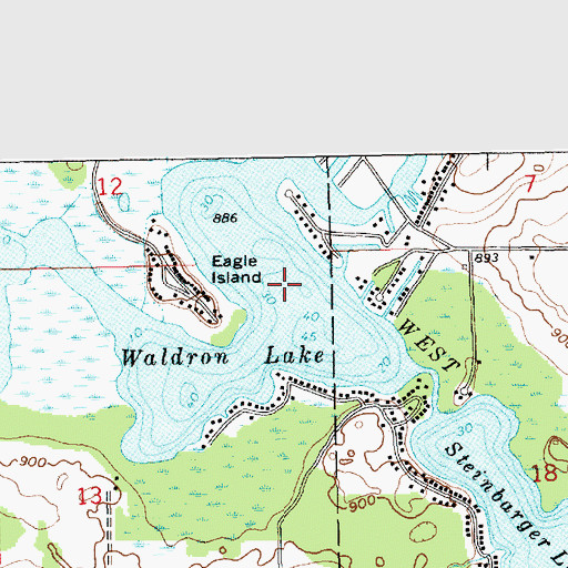 Topographic Map of Waldron Lake, IN