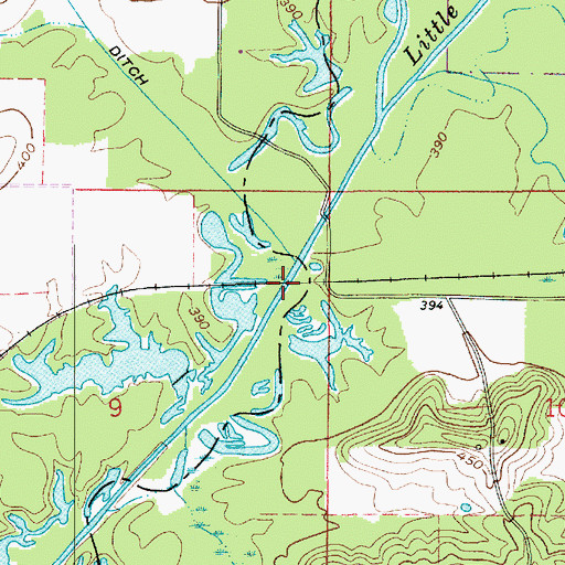 Topographic Map of Wallace Fork Ditch, IN