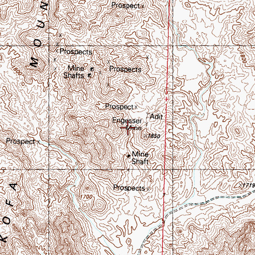 Topographic Map of Engesser Mine, AZ
