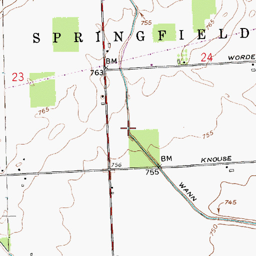 Topographic Map of Wann Ditch, IN