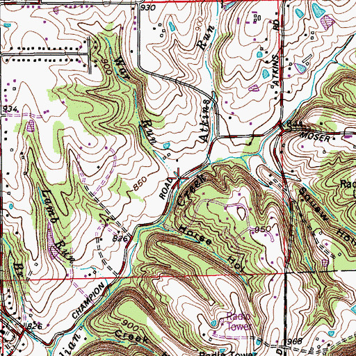 Topographic Map of War Run, IN