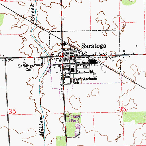 Topographic Map of Ward-Jackson School, IN
