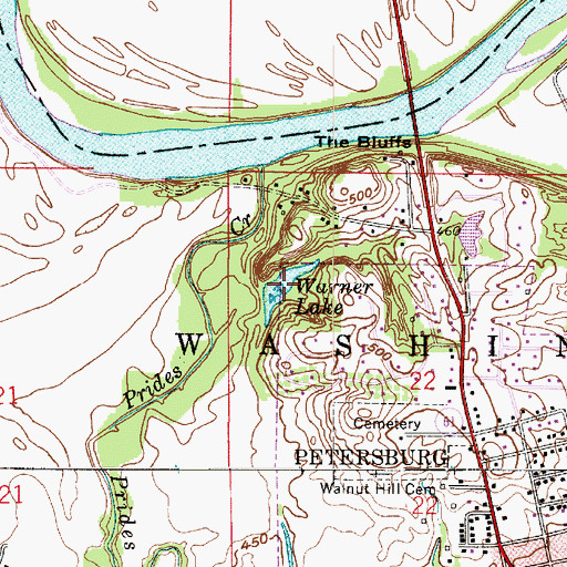 Topographic Map of Warner Lake, IN