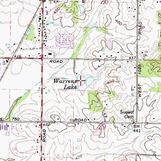 Topographic Map of Warrens Lake, IN