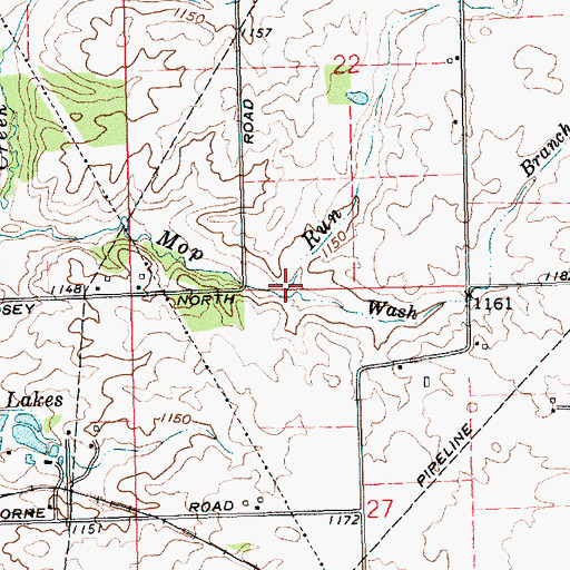 Topographic Map of Wash Branch, IN