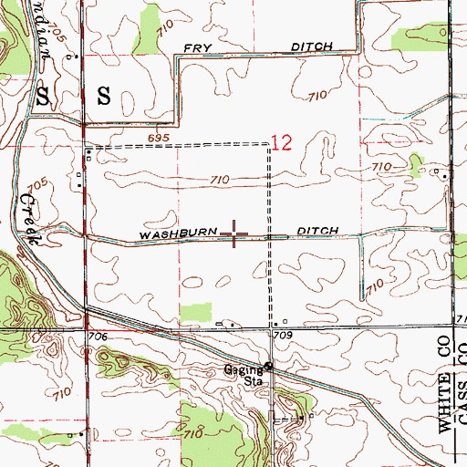 Topographic Map of Washburn Ditch, IN