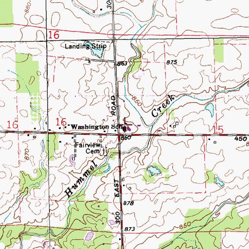 Topographic Map of Washington Elementary School, IN