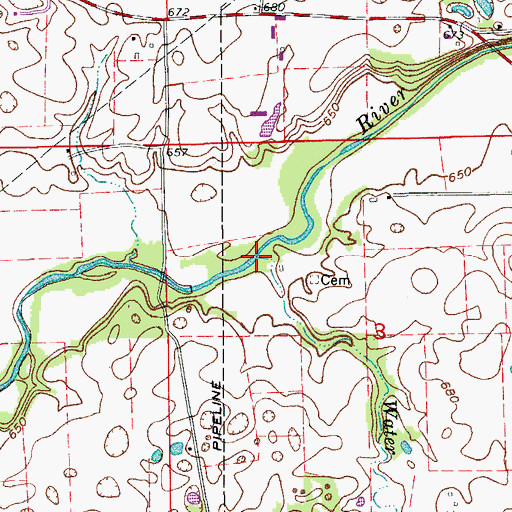 Topographic Map of Water Run, IN