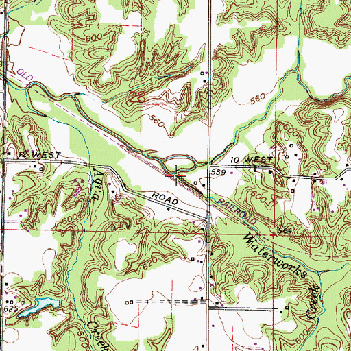 Topographic Map of Waterworks Creek, IN
