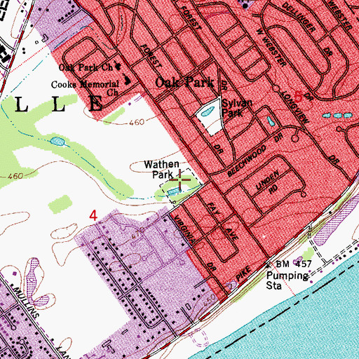 Topographic Map of Wathen Park, IN
