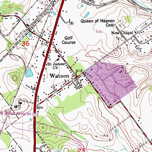 Topographic Map of Watson, IN