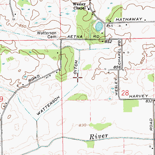 Topographic Map of Watterson Ditch, IN