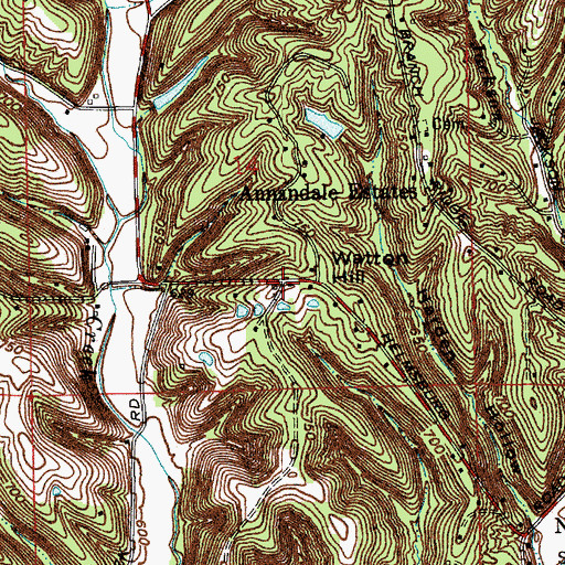 Topographic Map of Watton Hill, IN