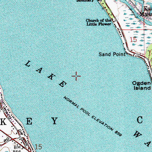 Topographic Map of Lake Wawasee, IN