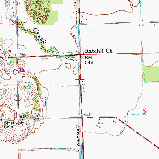 Topographic Map of Wayman Ditch, IN