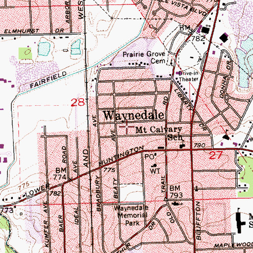 Topographic Map of Waynedale, IN